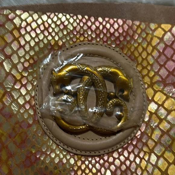 Sharif Metallic Leather Snakeskin Print Bag - Picture 7 of 10